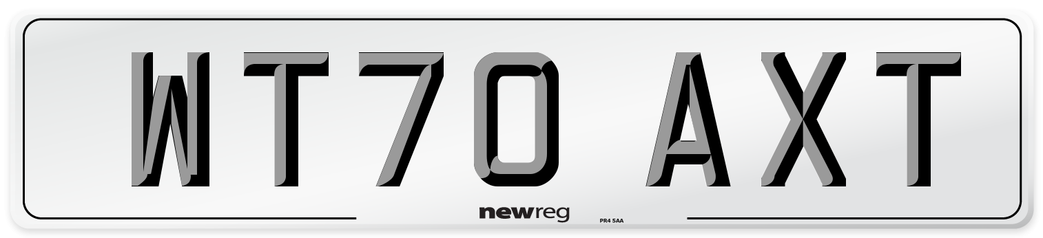 WT70 AXT Number Plate from New Reg